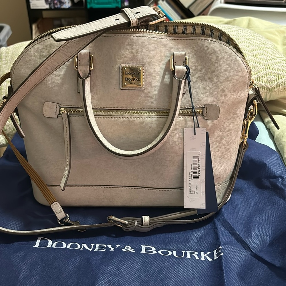 Dooney and Bourke Saffiano Domed Zip Satchel